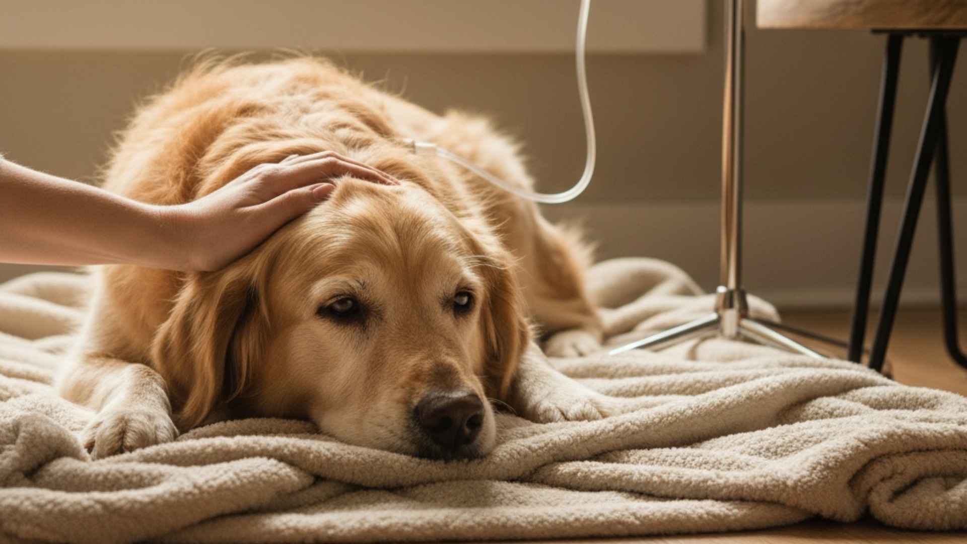 perrito con suero